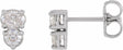 14K White 1/2 CTW Lab-Grown Diamond Two-Stone Earrings