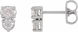 14K White Gold 1/2 CTW Lab-Grown Diamond Two-Stone Earrings