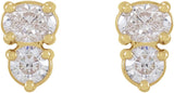 14K Yellow 1/2 CTW Natural Diamond Two-Stone Earrings