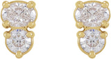 14K Yellow Gold 1/2 CTW Lab-Grown Diamond Two-Stone Earrings