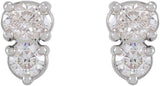 14K White Gold 1/2 CTW Lab-Grown Diamond Two-Stone Earrings
