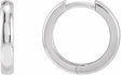 14K White 15 mm Hinged Hoop Earrings