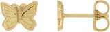14K Yellow Petite Butterfly Earrings