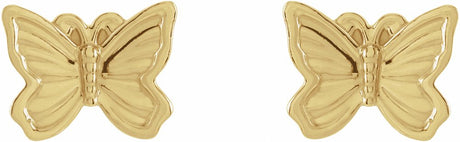 14K Yellow Petite Butterfly Earrings