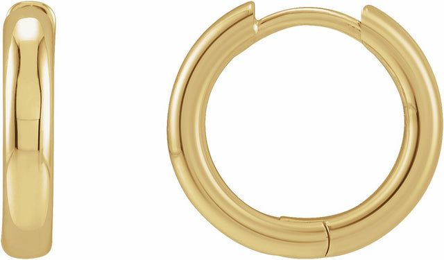 14K Yellow 15 mm Hinged Hoop Earrings