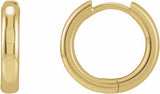 14K Yellow Gold Hinged 15 mm Hoop Earrings