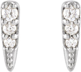 14K White .07 CTW Natural Diamond Spike Earrings