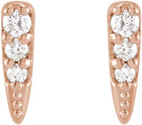 14K Rose .07 CTW Natural Diamond Spike Earrings