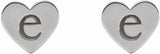 14K White Gold 8 mm Engravable Heart Earrings