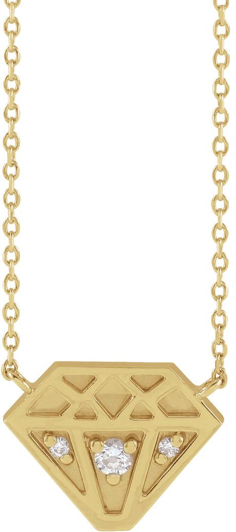 14K Yellow .07 CTW Natural Diamond 18" Necklace