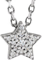 14K White Gold .04 CTW Natural Diamond Star 16-18" Necklace