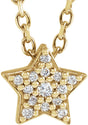 14K Yellow Gold .04 CTW Natural Diamond Star 16-18" Necklace