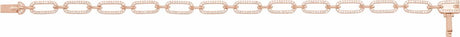 14K Rose Gold 9/10 CTW Natural Diamond Link 7" Bracelet