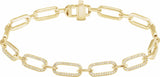 14K Yellow 9/10 CTW Natural Diamond Link 7" Bracelet