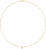 14K Yellow 1/10 CT Natural Diamond Micro Bezel-Set 18" Necklace