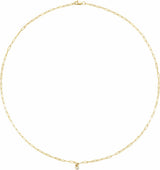 14K Yellow Gold 1/10 CT Natural Diamond Micro Bezel-Set 18" Necklace