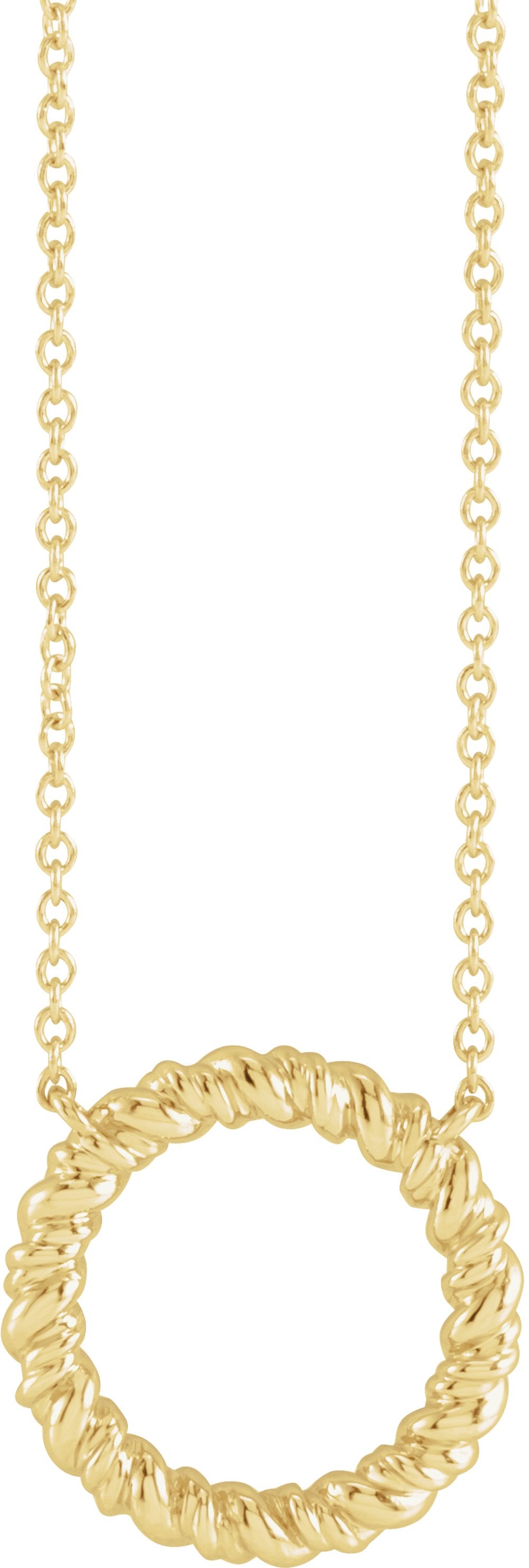 14K Yellow 14.2 mm Rope Circle 18" Necklace