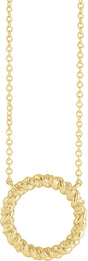 14K Yellow 14.2 mm Rope Circle 18" Necklace