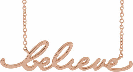 14K Rose Gold Believe 18" Necklace