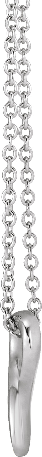 14K White Survivor Ribbon 16-18" Necklace