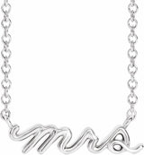 Sterling Silver Mrs 18" Necklace