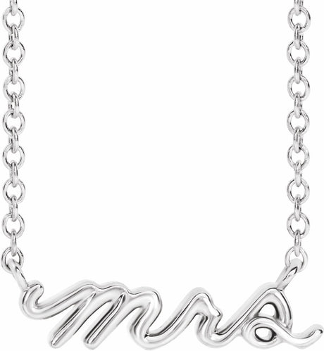 14K White Gold Mrs 18" Necklace