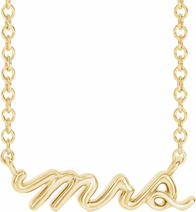 14K Yellow Gold Mrs 18" Necklace