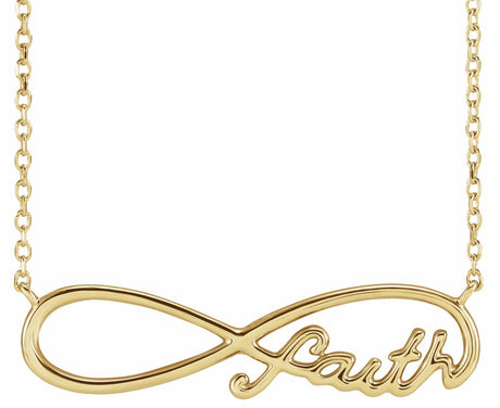 14K Yellow Gold Infinity-Inspired Faith 18" Necklace