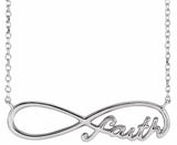 Sterling Silver Infinity-Inspired Faith 18" Necklace