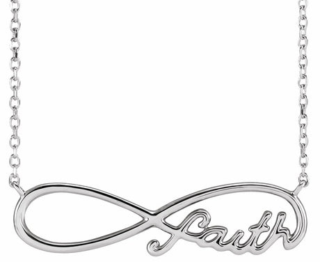Sterling Silver Infinity-Inspired Faith 18" Necklace