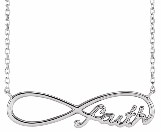 Sterling Silver Infinity-Inspired Faith 18" Necklace