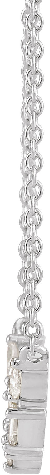 14K White Gold 1/6 CTW Natural Diamond V 18" Necklace