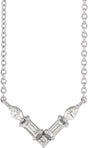 14K White Gold 1/6 CTW Natural Diamond V 18" Necklace
