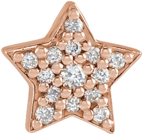 14K Rose .04 CTW Natural Diamond Star Pendant