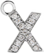 14K White Petite Pavé™ .04 CTW Natural Diamond Initial X Dangle