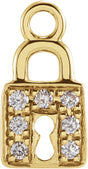 14K Yellow Petite Pavé™ .035 CTW Natural Diamond Lock Dangle