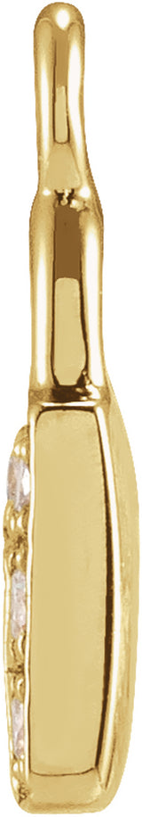 14K Yellow Petite Pavé™ .035 CTW Natural Diamond Lock Dangle