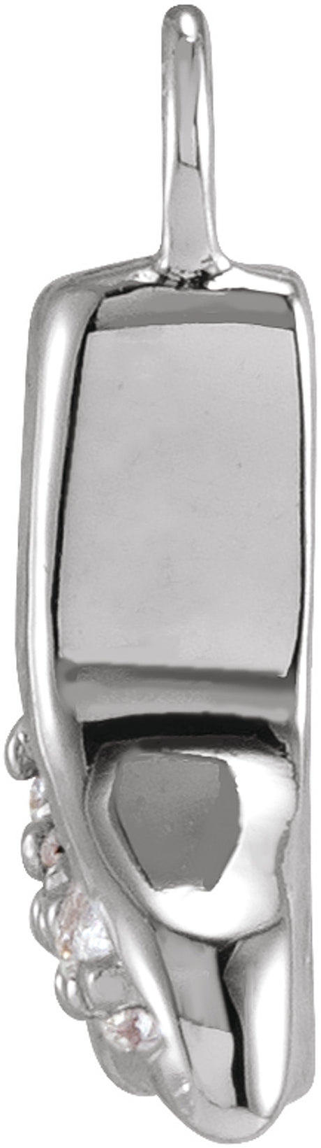 14K White Petite Pavé™ .03 CTW Natural Diamond Whale Tail Dangle