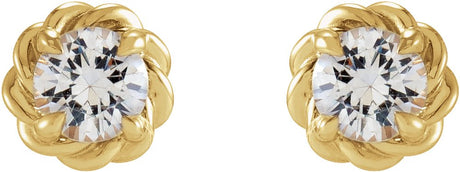 14K Yellow 1/5 CTW Natural Diamond Claw-Prong Rope Earrings