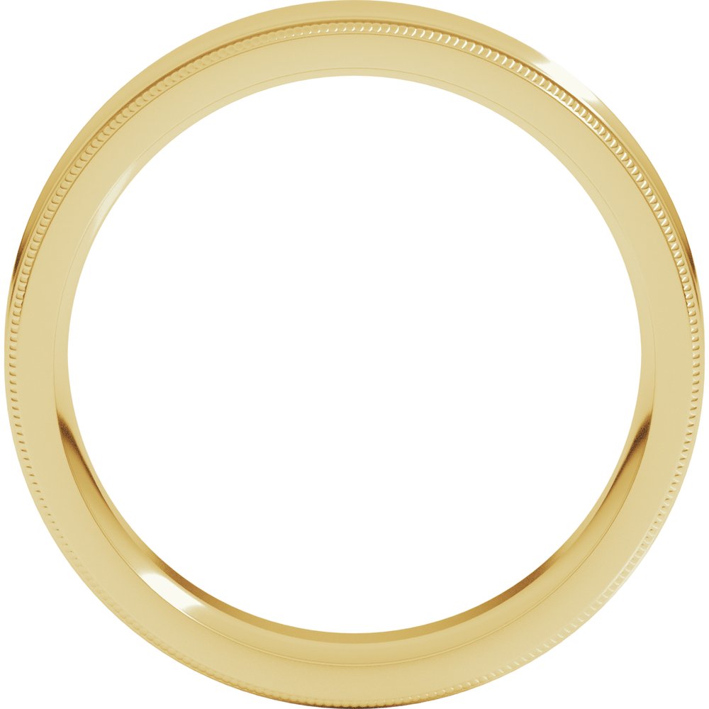 14K Yellow 5 mm Milgrain Comfort-Fit Concave Band Size 10