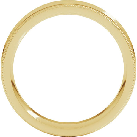 14K Yellow 5 mm Milgrain Comfort-Fit Concave Band Size 10