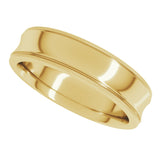 14K Yellow 5 mm Milgrain Comfort-Fit Concave Band Size 10
