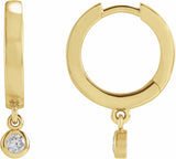 14K Yellow 1/5 CTW Natural Diamond Hinged Hoop Earrings