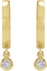 14K Yellow 1/5 CTW Natural Diamond Hinged Hoop Earrings