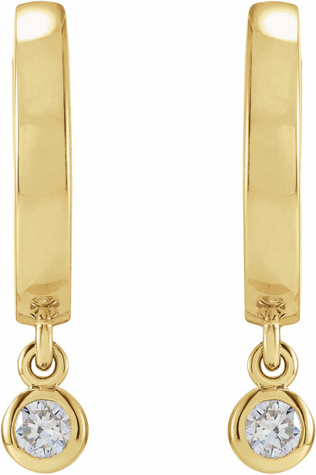 14K Yellow 1/5 CTW Natural Diamond Hinged Hoop Earrings