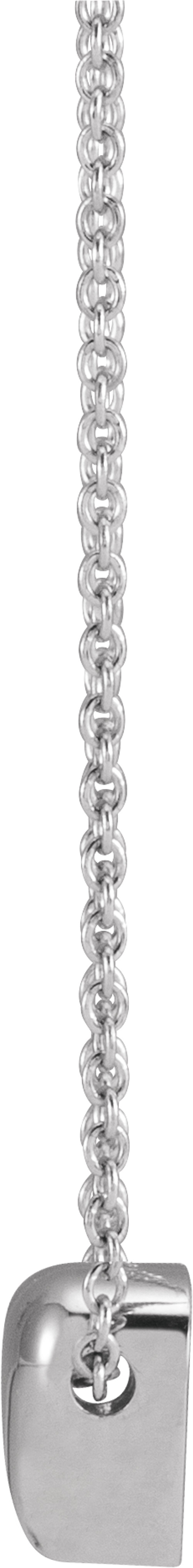 14K White Puffed Heart 16-18"Necklace