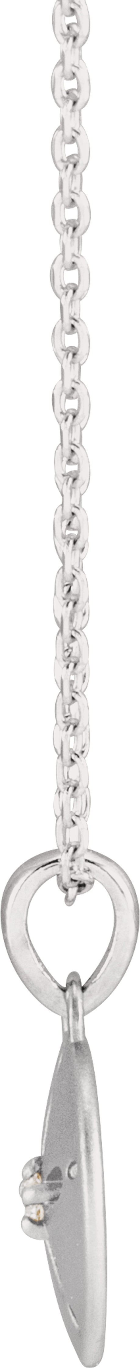 14K White .015 CT Natural Diamond Sand Dollar 16-18" Necklace