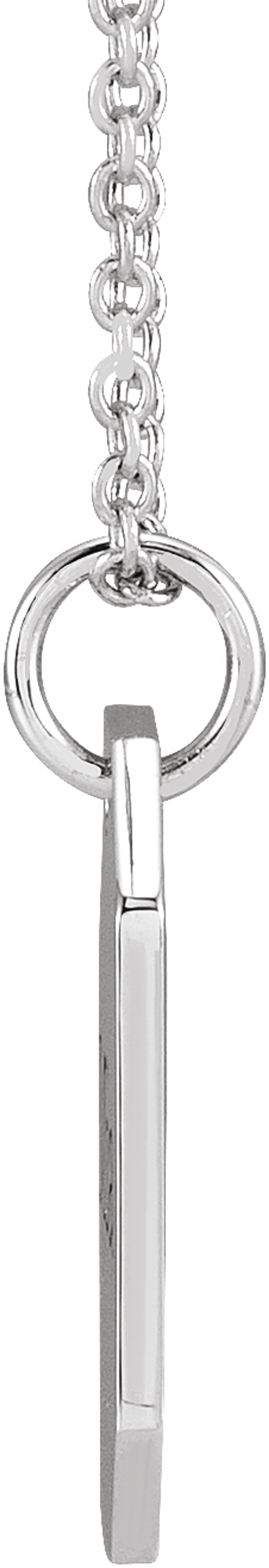 14K White Gold Engravable Dog Tag 16-18" Necklace