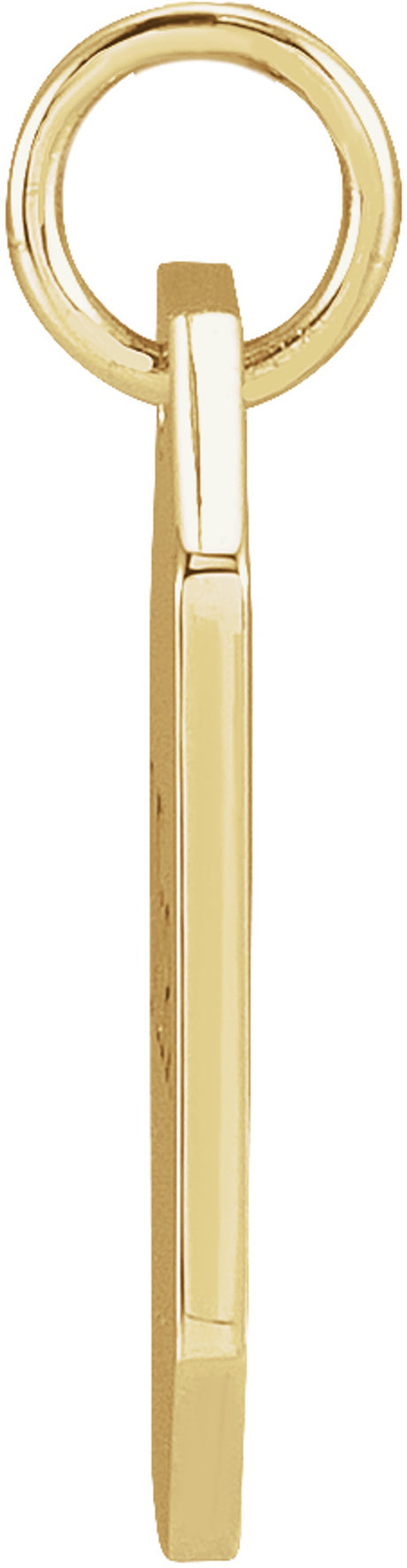 14K Yellow Gold Dog Tag Pendant