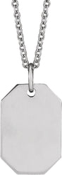 Sterling Silver Engravable Dog Tag 16-18" Necklace